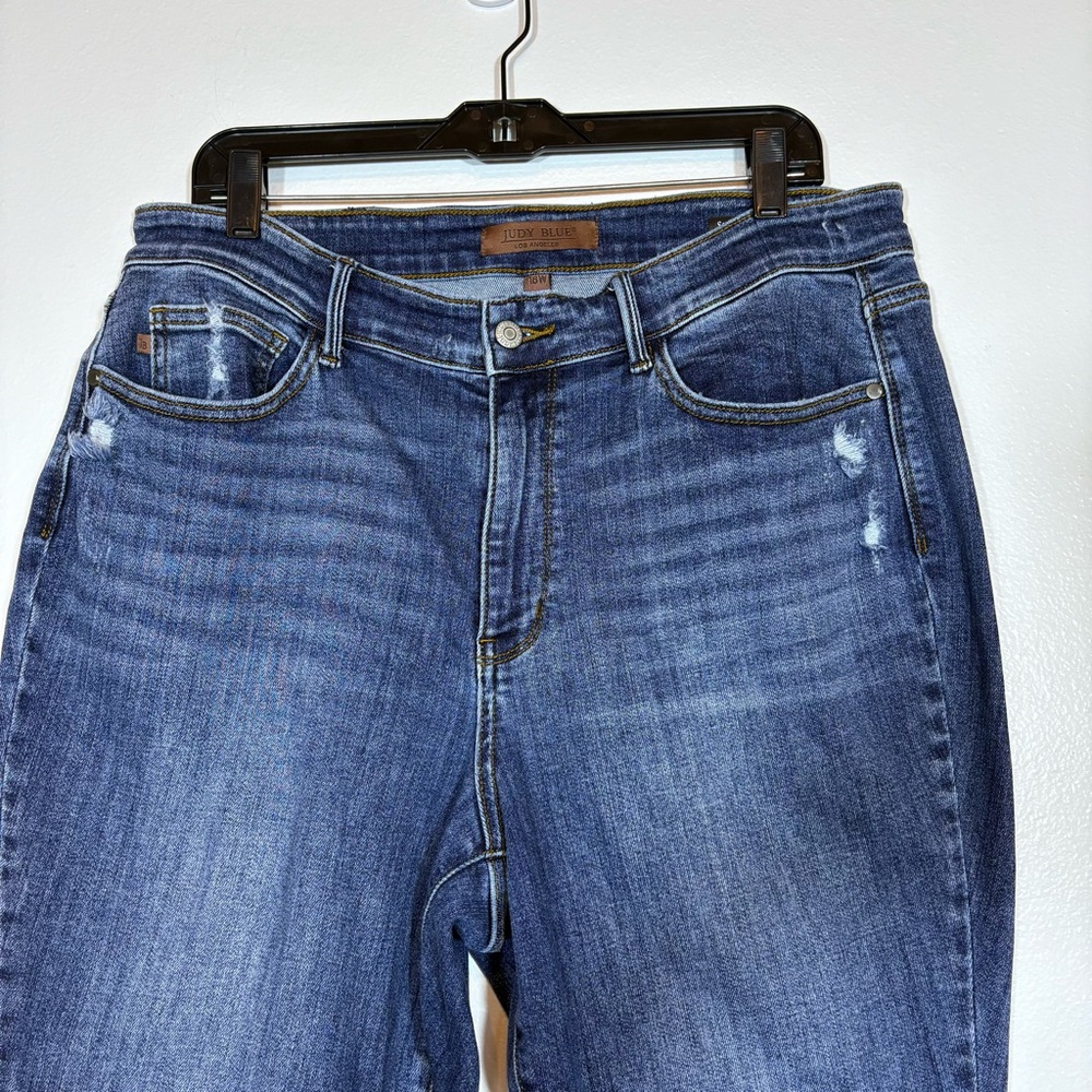 Judy Blue Skinny Fit Sz 18W Weekend Escape Denim Jeans Shark Bite Raw Hem - Picture 6 of 15
